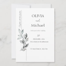Invitación de boda clásica en blanco y negro con f