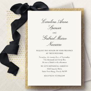 Invitación de Boda Clásica Minimalista Simple