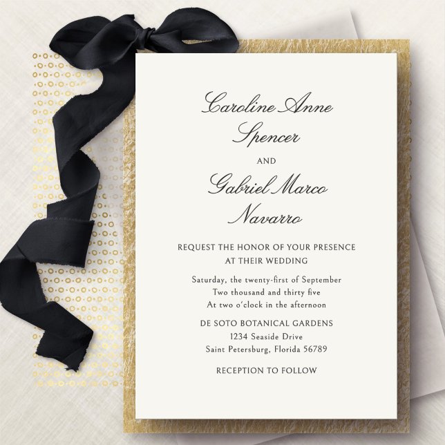 Invitación de Boda Clásica Minimalista Simple (Subido por el creador)