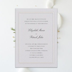 Invitación de Boda Clásica Moderna Formal Elevada 