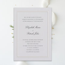 Invitación de Boda Clásica Moderna Formal Marfil