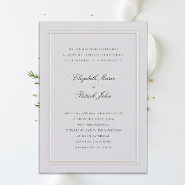 Invitación de Boda Clásica Moderna Formal Marfil