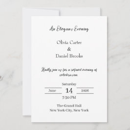 Invitación de boda clásica para una noche elegante