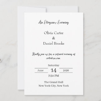 Invitación de boda clásica para una noche elegante