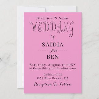 Invitación de boda clásica simple todo en uno