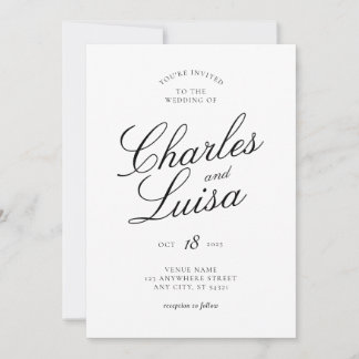Invitación de boda clásica simple y elegante