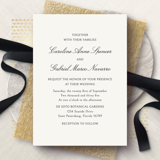 Invitación de Boda Clásica Tradicional Simple (Subido por el creador)