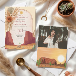 Invitación de boda clásica viral boho desierto de 