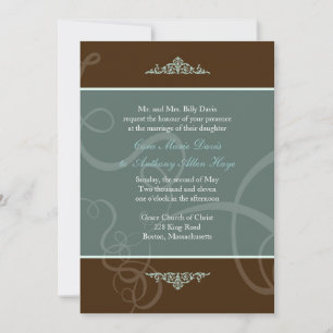 Invitación de boda Clásico de Chocolate Oscuro