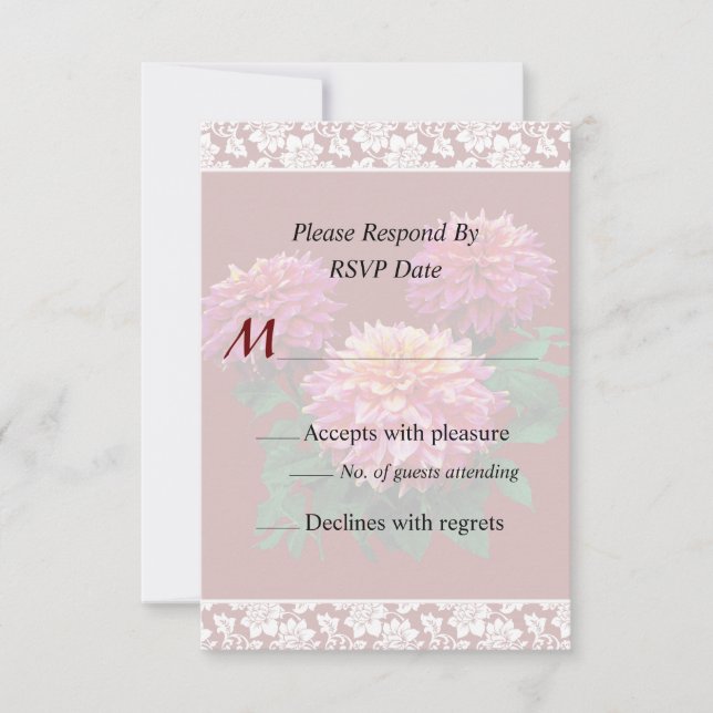 Invitación de boda clímax de Dahlia Kidds (Anverso)
