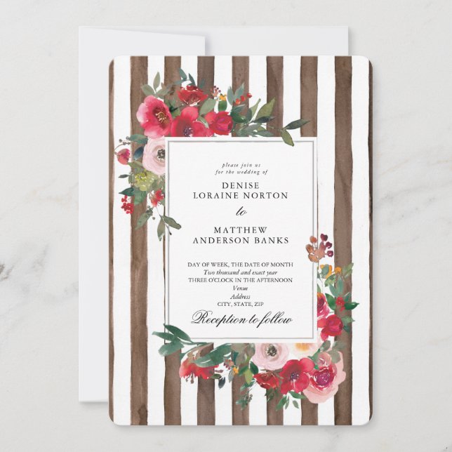 Invitación de boda Coco Mocha (Anverso)