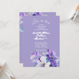 invitación de boda color lavanda floral