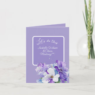 invitación de boda color lavanda floral