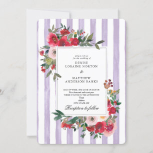 Invitación de boda color lila pastel