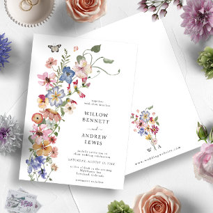 Invitación de Boda Colorida con Acuarela Floral