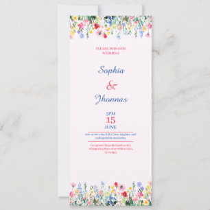 invitación de boda colorida de temporada de primav