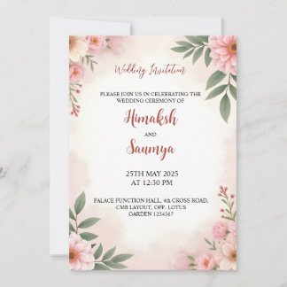 Invitación de boda con acuarela