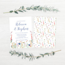 Invitación de boda con acuarela bonita de flores s