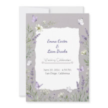 Invitación de Boda con Acuarela de Lavanda y Marip