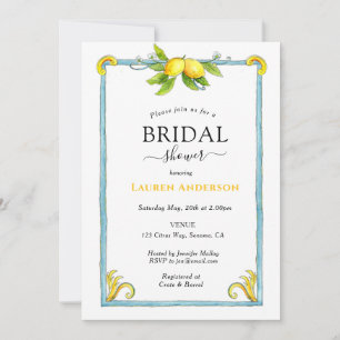 Invitación de boda con acuarela de limón