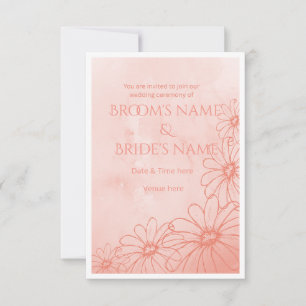 Invitación de boda con acuarela de margarita meloc