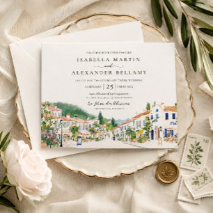 Invitación de boda con acuarela de Provenza