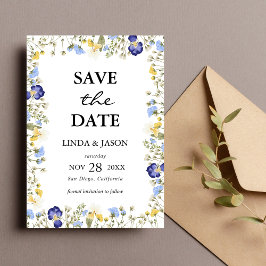 Invitación de Boda con Acuarela Floral de Otoño pa