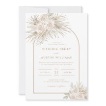 Invitación de Boda con Acuarela Tropical Boho