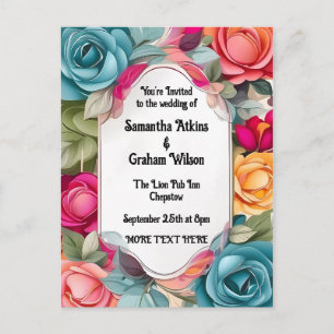 Invitación de Boda Con Amor en Flor Plenamente