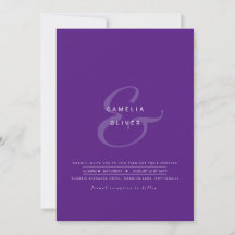 Invitación de Boda con Ampersand Moderno Código QR
