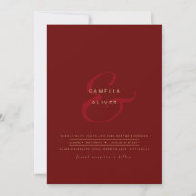 Invitación de Boda con Ampersand Moderno con Códig