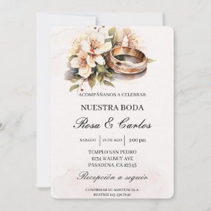 Invitación de boda con anillo