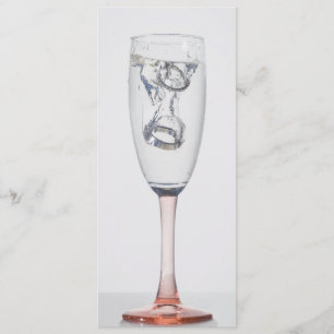 invitación de boda con anillos de champán