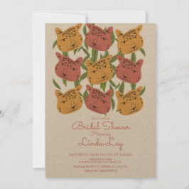 Invitación de Boda con Animal Bohemio Gato Guepard
