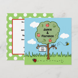 Invitación de boda con árbol de celebración person