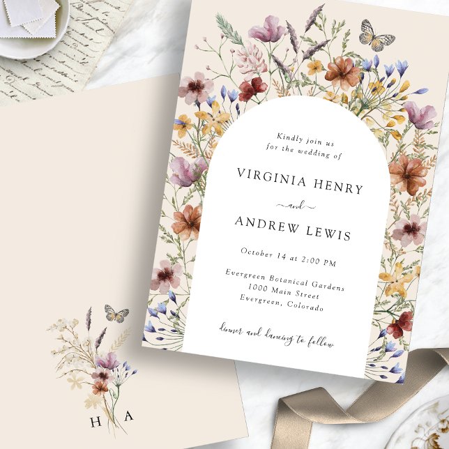 Invitación de boda con arco boho (Boho Arch Wedding Invitation
)