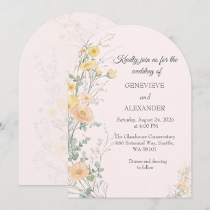 Invitación de Boda con Arco de Flores Silvestres R