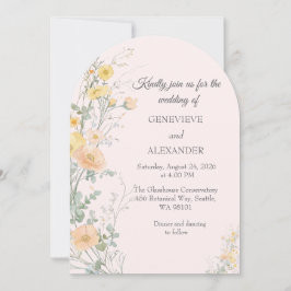 Invitación de Boda con Arco de Flores Silvestres R