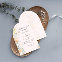 Invitación de Boda con Arco de Flores Silvestres R