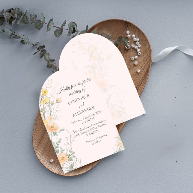 Invitación de Boda con Arco de Flores Silvestres R (Subido por el creador)