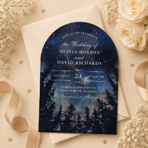 Invitación de Boda con Arco de Noche Estrellada Ce