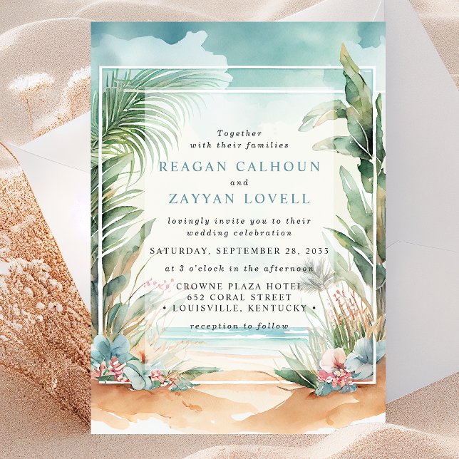 Invitación de Boda con Arco de Palma en Acuarela d (Subido por el creador)