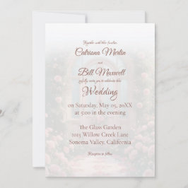 Invitación de boda con arco de rosa romántico puer