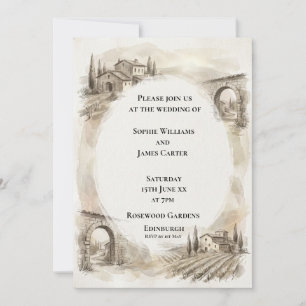 Invitación de boda con arco de tierras altas en se