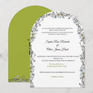 Invitación de boda con arco floral de lujo