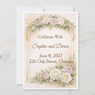 Invitación de Boda con Arco Floral Elegante