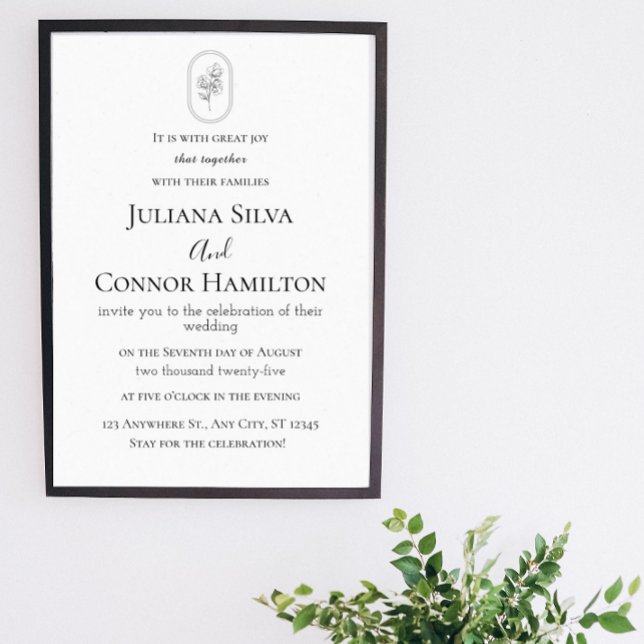 Invitación de boda con arco floral minimalista (Subido por el creador)