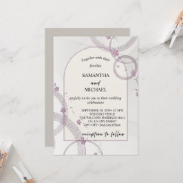 Invitación de boda con arco floral pastel elegante