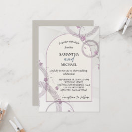 Invitación de boda con arco floral pastel elegante