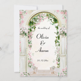 Invitación de Boda con Arco Floral Romántico